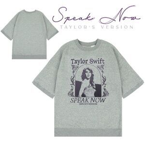 Taylor Swift Gray Graphic Sweatshirt Shortsleeved